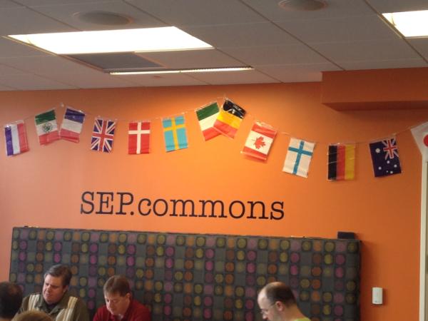 wwwsepcom's tweet image. New Hire Cookout time!  SEP.commons decked out for the Olympics!  #EmployeeFun