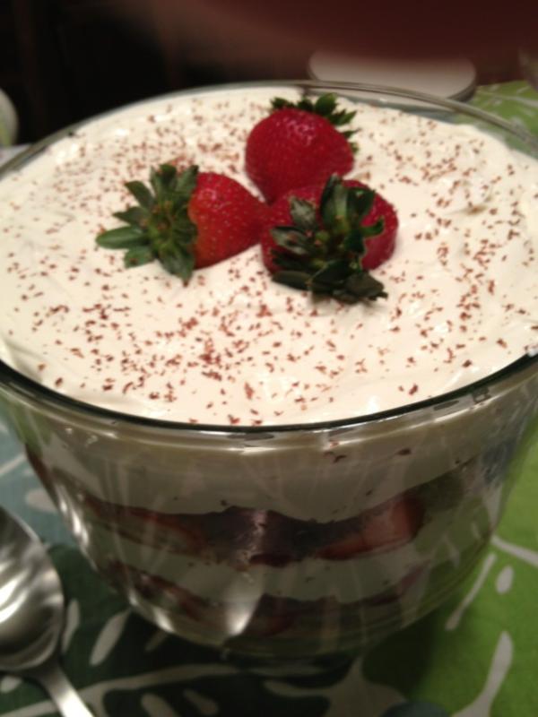 ericaspangler's tweet image. Look at what Melissa Ansley Brooks gets to eat tonight...strawberry tiramisu trifle. Mmmmmmm