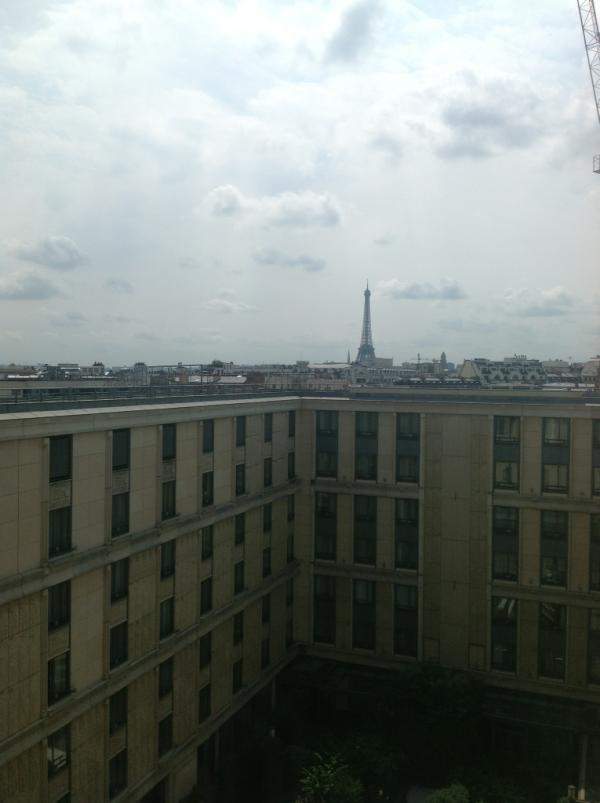 Tour Eiffel view from my Room…nice …now time to go eat some