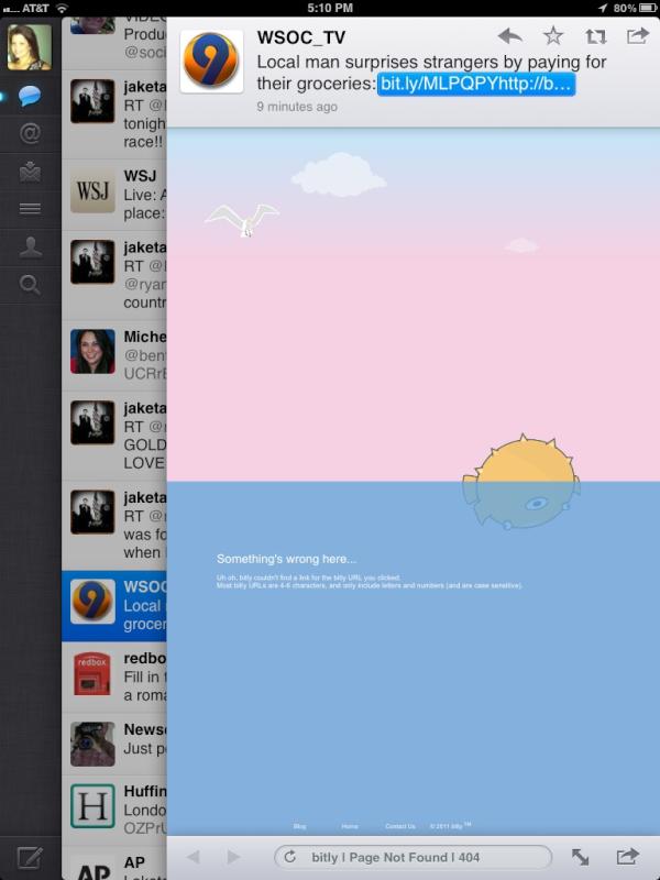 Sh2Lynch's tweet image. Ok I must admit this #linkfail does get points for creativity. @WSOC_TV