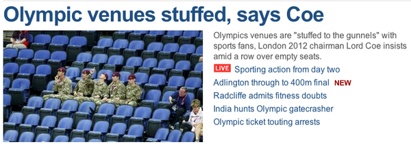 bigshinything's tweet photo. Well, if you were a sub-editor, you couldn't really resist, could you? #emptyseats http://t.co/X1txgHoP