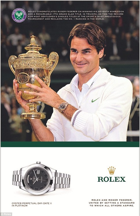 roger federer rolex ad