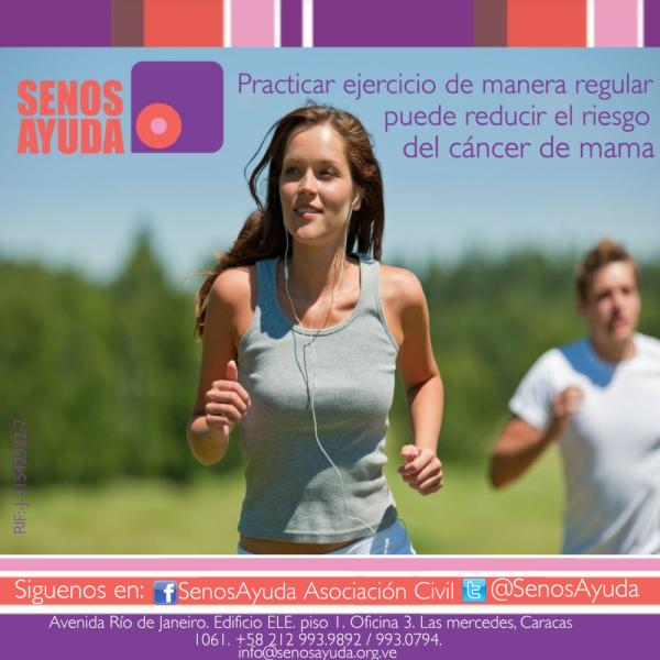 SenosAyudaONG's tweet photo. Practicar ejercicio de manera regular puede reducir el riesgo del Cáncer de mama. #TipsSenosAyuda http://t.co/mNTedF0g