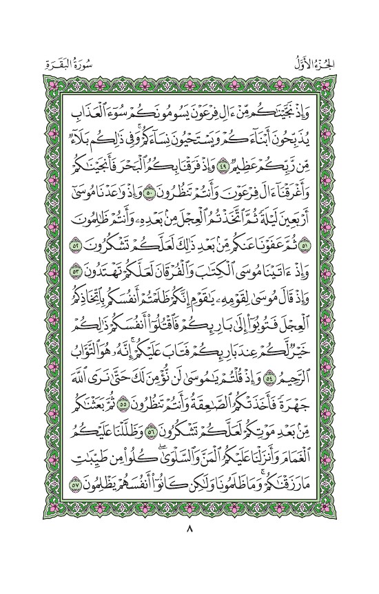 مصحف المدينة المنورة - ص 8 - سورة البقرة #Quran #Islam #قرءان