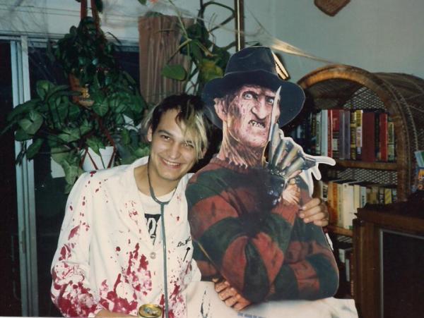 UTISJC's tweet image. Jimmy as Dr. Mengele with "Freddy" halloween 1986