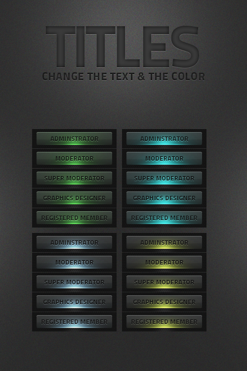 HultArts's tweet photo. Some titles for forums &amp; sites. Perfect for those sleek &amp; professional looks. RT if you like please!(: http://t.co/FpyjhAlO