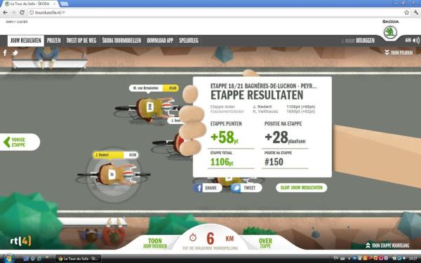 Haha etappe leider bij #tourdusofa