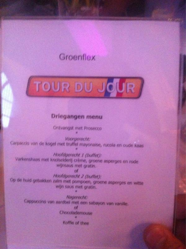 Groenflex's tweet photo. Het was lekker eten bij tour du jour. Zo de studio in. http://t.co/O1q9w1zg