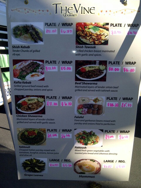 Menu from <a href="/TheVineGourmet/">The Vine Gourmet</a> Catch them at @SouthBayDDaGG right now!