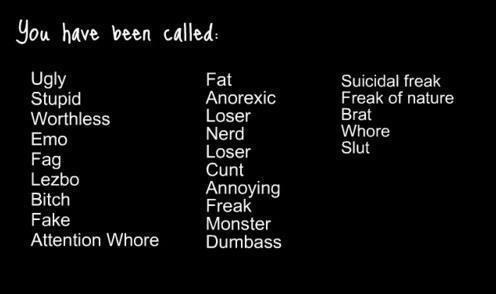 _sammybenham's tweet photo. RT if you have been called any of these names... http://t.co/SyTtF3pV