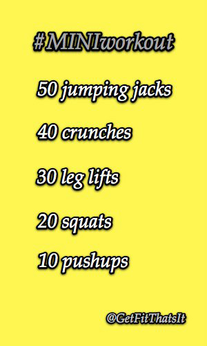 GetFitThatsIt's tweet image. #MINIworkout!