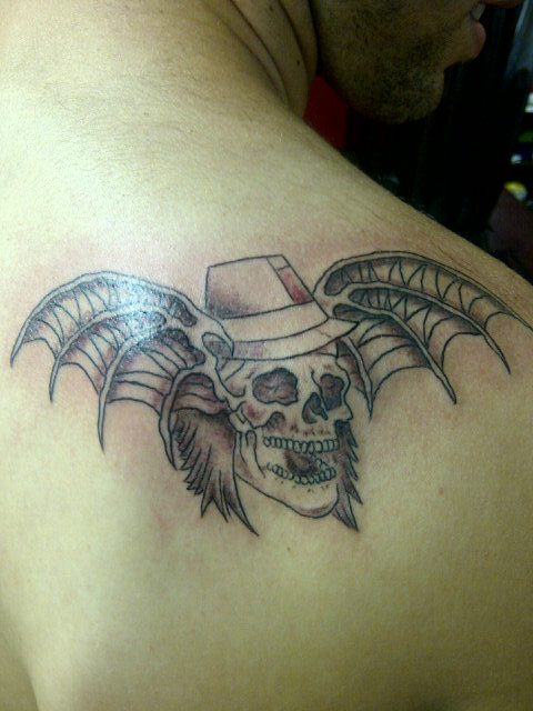 Avenged Sevenfold Death Bat Tattoo 1st Session by t3h4ndy on DeviantArt