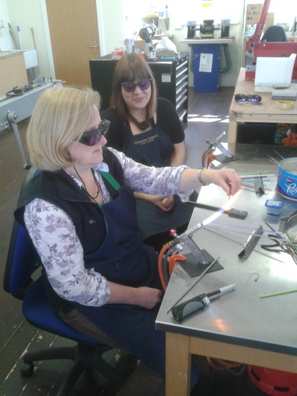 Why not try our hot glass beading. Saturday mornings 9-12. Make some beautifully coloured creations! Classes £45