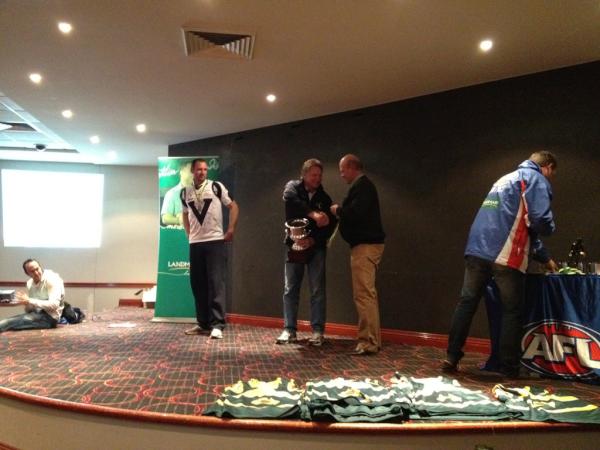 ACFC12's tweet photo. VIC1 are currently being presented with their winners medallions for the 2012 carnival. http://t.co/HdbGz0MQ