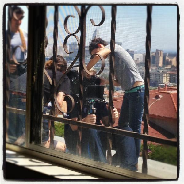 celinetherese's tweet photo. adventures in filmmaking from the roof. #objectsintherearview http://t.co/605716CZ