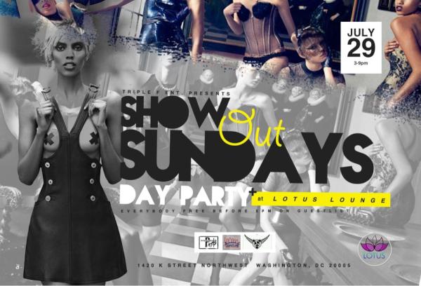 TripleF_04's tweet photo. #ShowOutSundays Day Party July 29th lotus lounge 3-9pm #RT for free admission before 5 http://t.co/5GA18m0w