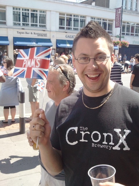 TheCronxBrewery's tweet photo. mark's entering into the spirit #Croydontorch #CROYDON  http://t.co/W1h5dZY5