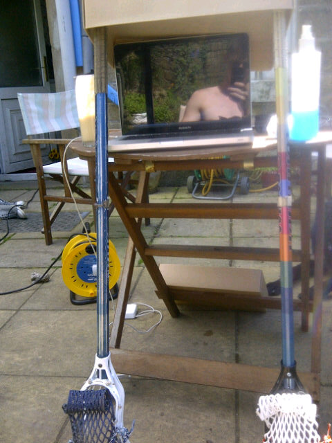 benmcmylor's tweet image. Garden: check, tanning: in progress, watching the west wing using lax sticks to prop up a screen shade? #Engineeringwin