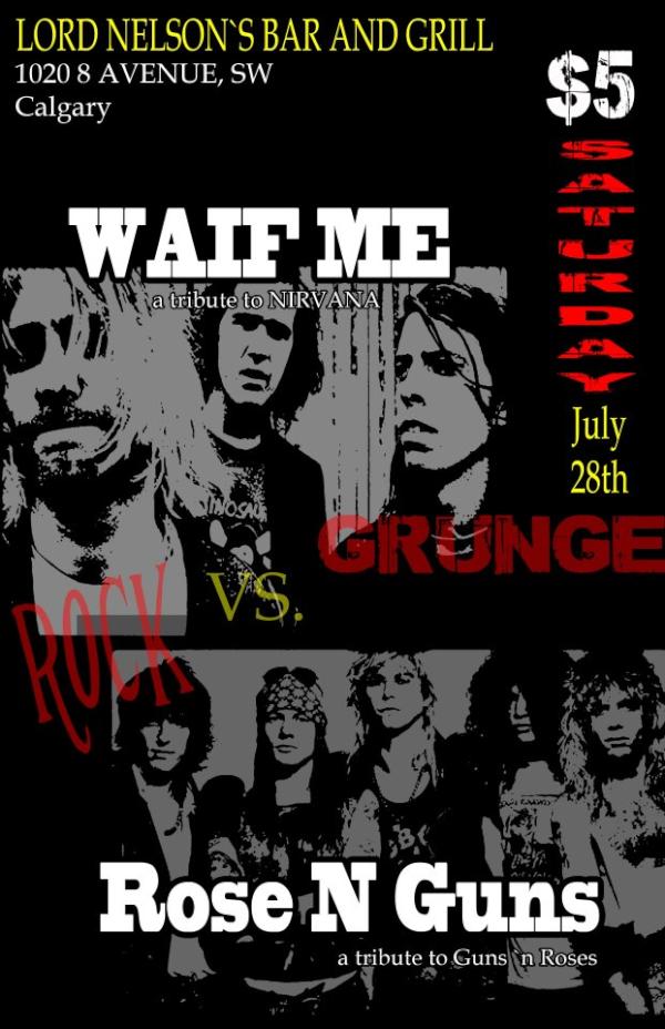 WAIFME's tweet image. Hey Twitterverse we're WAIF ME, calgary's premier NIRVANA tribute. Come rock out to the best of the 1990's!
