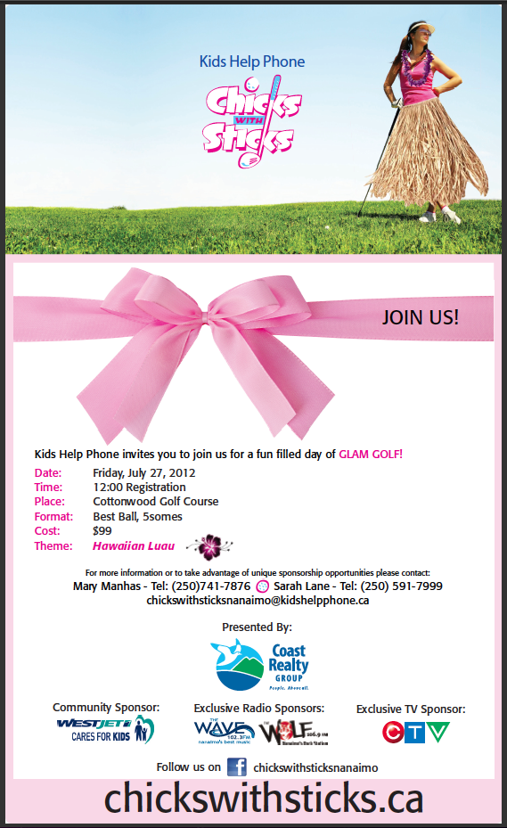 LotusLane's tweet photo. CHICKS! Join us for some glam golf this Friday at Cottonwood!  http://t.co/u9IZ2A54 in support of Kids Help Phone! http://t.co/i4TnIcGN