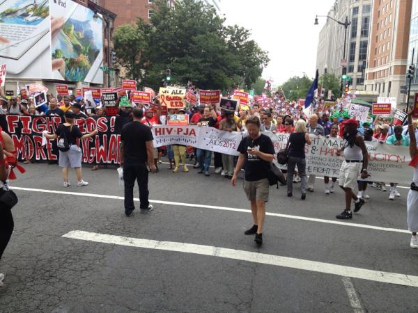 GroveJC's tweet image. International AIDS conference takes over the streets of DC marching for human rights
