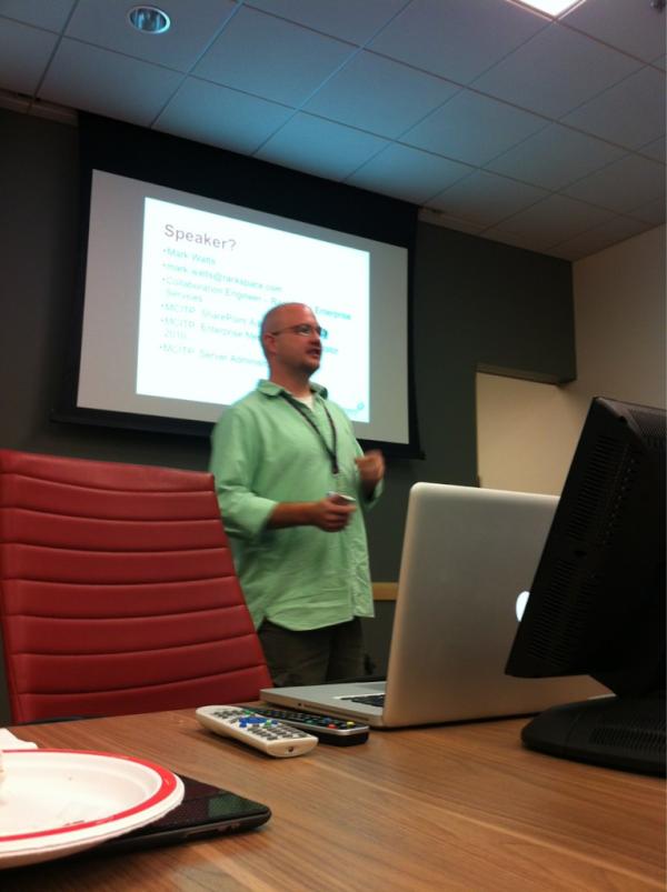 jdeverter's tweet image. @InterstateNomad (mark watts) leading a #SharePoint user group meeting. #sasug doing great!