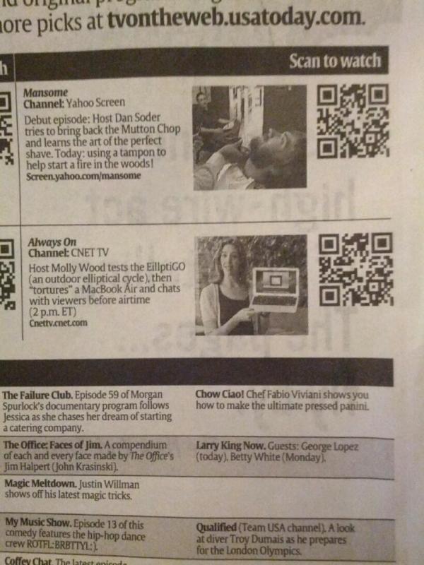 CNETAlwaysOn's tweet image. Check out #alwayson listed in USA Today today! We are so fit to print. :)