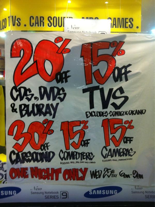 MichaelS2_JBaus's tweet photo. Crazy Prices Tonight @JBMirandaNSW #specials #bargain http://t.co/5wxEc2v9