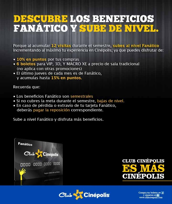 Top 65+ imagen beneficios tarjeta fanatico club cinepolis