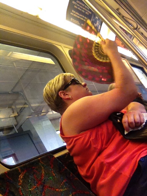 OMG_its_Simply's tweet image. Not quite that hot out #orangelineproblems and she&apos;s whacked me with it 3 times already