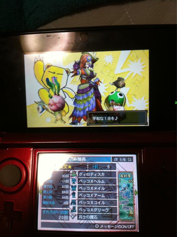 1224bun's tweet photo. やっとHR6ヾ(＠⌒ー⌒＠)ノ #MH3G http://t.co/Vcxckuoi