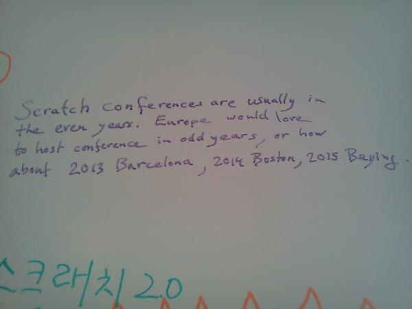 pauetc's tweet image. &quot;@franksabate: Hey, I like the idea of having a Scratch@Barcelona 2013. #scratchmit2012 http://t.co/6j0Sq2eR&quot; #forçascratch