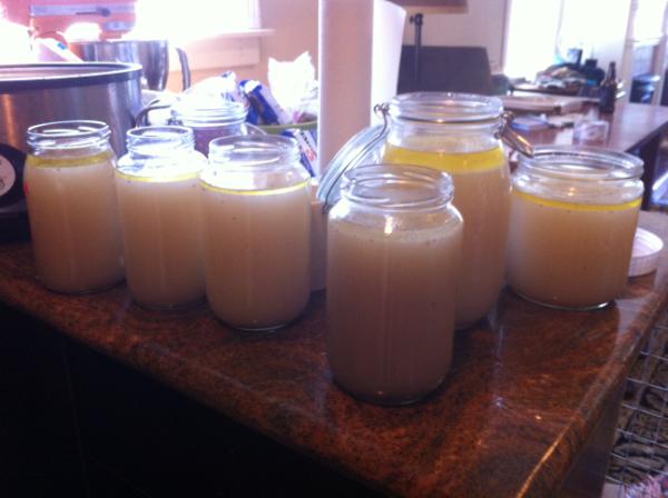 Jarring another batch of bone broth. I'm officially addicted.