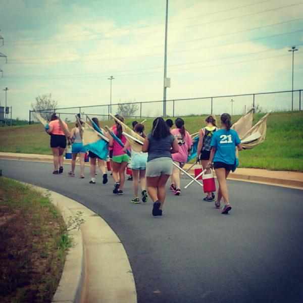 swift13teacher's tweet image. The walk of dread. #ColorguardProblems