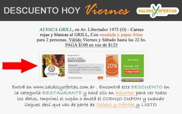 VIERNES Y SABADO - Sacá tu descuento para salir a comer - Pagá $100 en vez de $125. Entrá en saldosyofertas.com.ar :o)