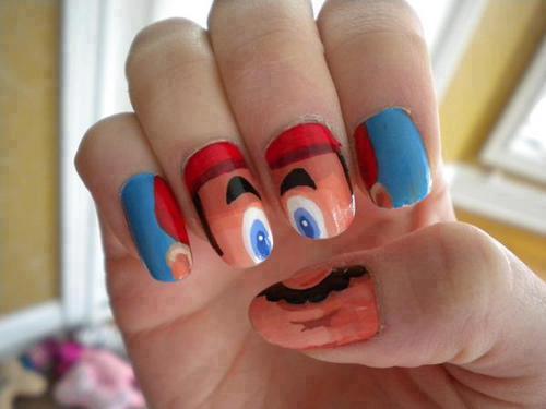 QuoteandNailart's tweet photo. Mario nails!! http://t.co/mp6S5LHP