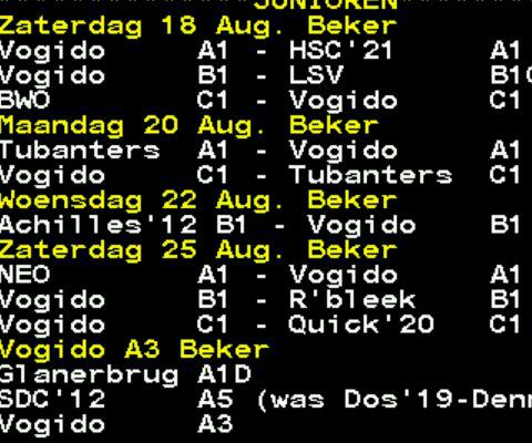 vogido's tweet photo. Dit zijn de bekerwedstrijden van de junioren: http://t.co/xNP28Y76