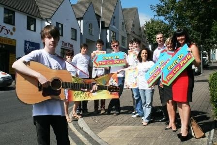 LetterkennyLive's tweet photo. Party in the Car Park with Donegal Youth Service. Looking forward to hearing these young bands http://t.co/eL4xFF0T