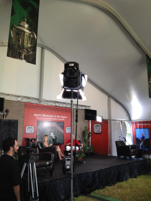 StephanieWei's tweet image. Made it to #SI@TheMajors tent with time to spare! Had to take the bus from course to general parking... #dedicatedfans