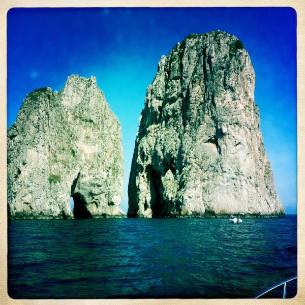 gucci's tweet photo. Capri's famous Faraglioni. Each of the three rock formations has a name. Any idea what they are? #21DaysofVacanze http://t.co/NsfwshC4