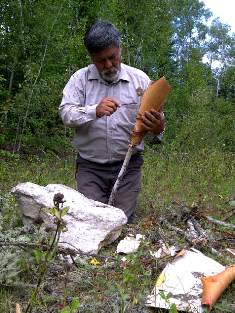 CTVNewsBen's tweet image. #LLRIB elder Tom Charles builds a birch bark torch for a special ceremony. Details tonight on @ctvsaskatoon #Sask #TRC