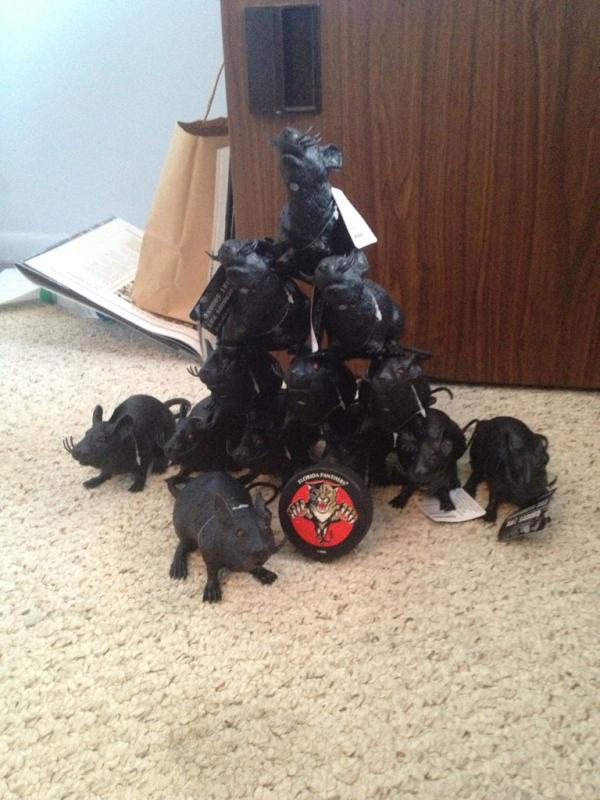 FlaPanthers's tweet photo. 65! Nice #VictoryRat pyramid RT @cjortizz How many days until #RedRises? @FlaPanthers http://t.co/5OFmxMTc