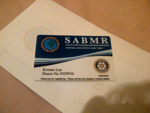 KirstySwiss's tweet photo. Just got home to find my new #SABMR card waiting for me! Get registered to help save a life! #sunflowerfund #cancer http://t.co/qBZ5wm78
