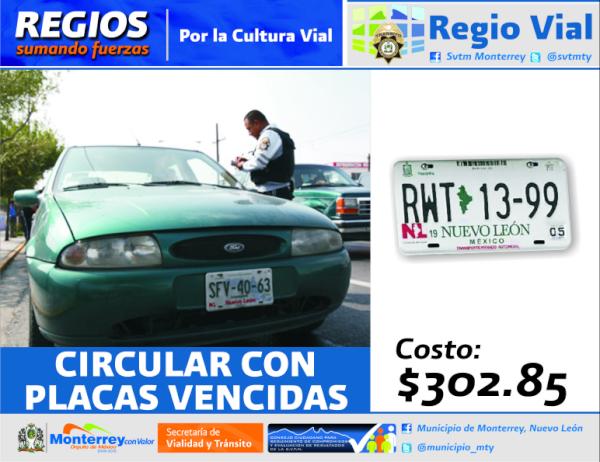 BALACERAMTY's tweet photo. RT @svtmty: COSTO DE INFRACCION POR CIRCULAR CON PLACAS VENCIDAS. http://t.co/1rHmBlvp