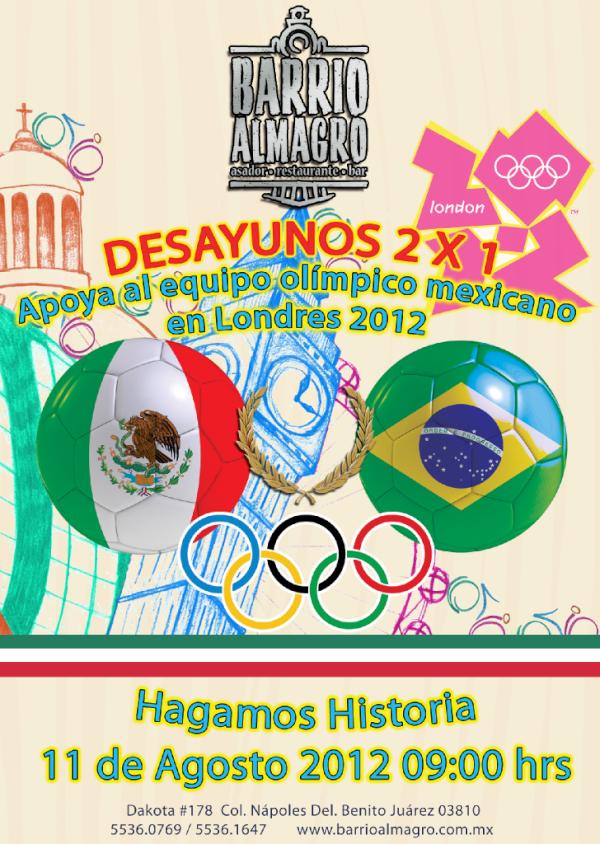 Este Sábado desayuna con la selección!
México - Brasil 08.45 hrs
2 x 1 Desayunos!!