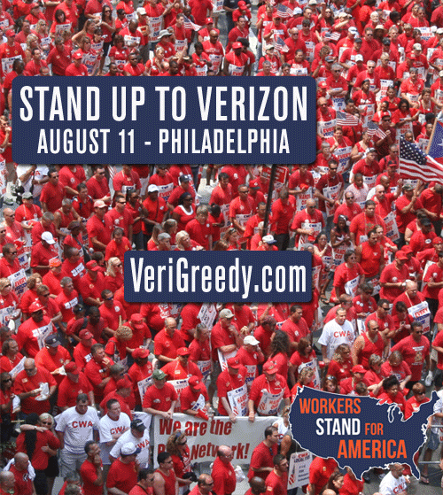 RT to stand up to <a href="/Verizon/">Verizon</a> and support the <a href="/workers4america/">americandominance</a> rally in Philly on Aug 11 #verigreedy #ws4a