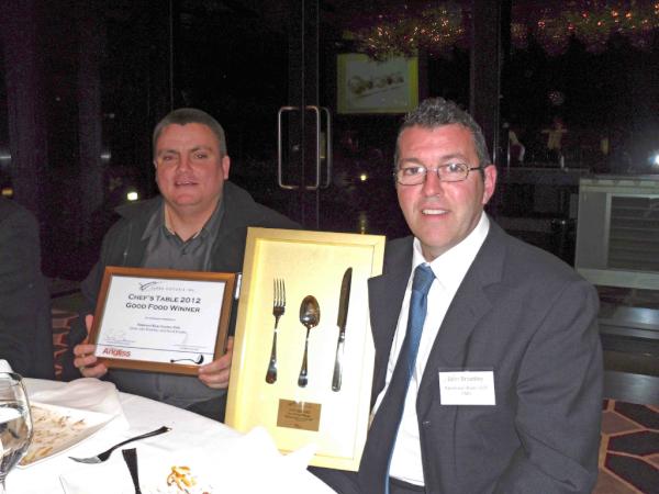 PRGC3196's tweet photo. Congratulations John Broadley head Chef at PRGC for winning Chef's Table gold medal 2012 in the good food category! http://t.co/YgTvuQub
