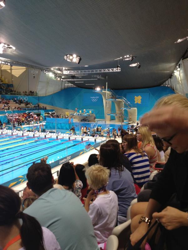 beckhollando's tweet photo. Waiting for Tom and Pete at the Aquatics Centre! Go Team GB. http://t.co/BBBpkS07