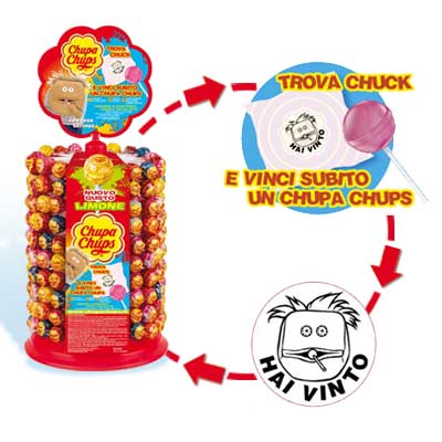 ChupaChupsIta's tweet photo. Compra un chupa e se trovi Chuck vinci subito un altro Chupa Chups :-) http://t.co/Xcq2UafN