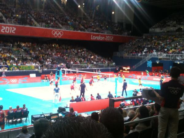 USA vs Brazil women's olympic volleyball, fantastic atmosphere, great to be part of it!